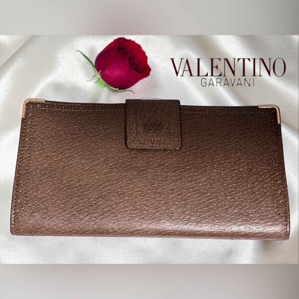 Valentino Garavani Brown Leather Wallet CLASSIC BEAUTY!